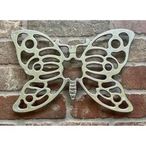 Vintage 1970s Leonard Silverplate Butterfly Trivet Plate.